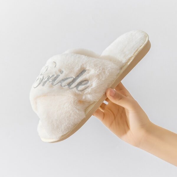 Chaussons croisés, chaussons peluche, pantoufle Bride – Image 12