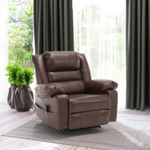 Fauteuil inclinable manuel de salon, fauteuil inclinable de massage en cuir respirable.
