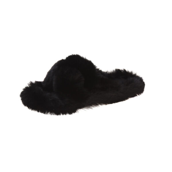 Pantoufles à cheveux croisés en peluche, chaussures pour intérieur. – Image 5