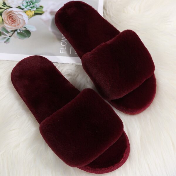 Pantoufles pour femme en peluche pour pour intérieur – Image 2