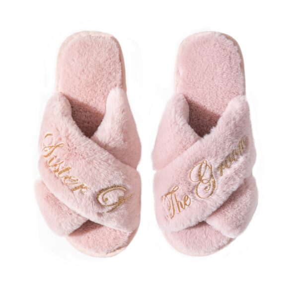 Chaussons croisés, chaussons peluche, pantoufle Bride – Image 2