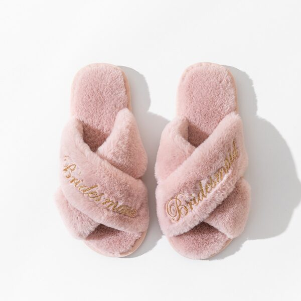 Chaussons croisés, chaussons peluche, pantoufle Bride – Image 8