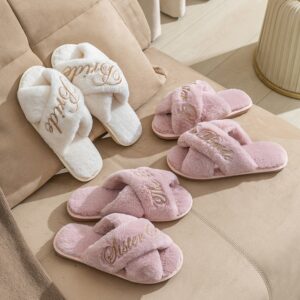 Chaussons croisés, chaussons peluche, pantoufle Bride