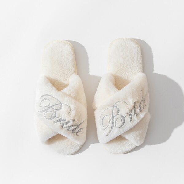 Chaussons croisés, chaussons peluche, pantoufle Bride – Image 6