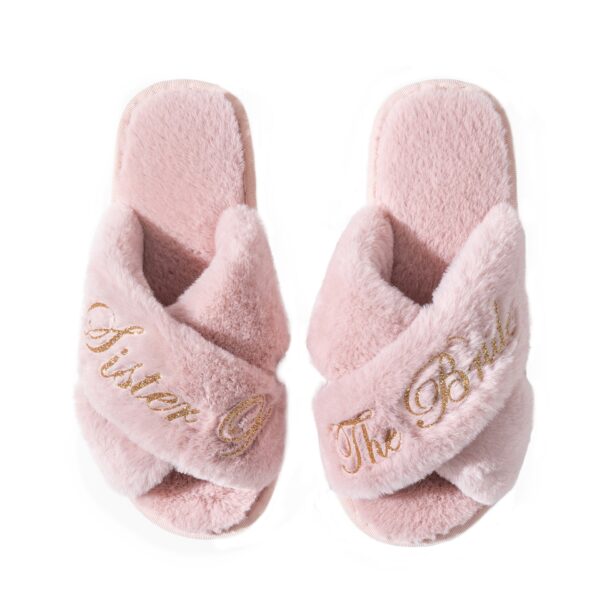 Chaussons croisés, chaussons peluche, pantoufle Bride – Image 4