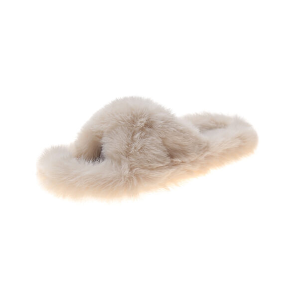 Pantoufles à cheveux croisés en peluche, chaussures pour intérieur. – Image 7