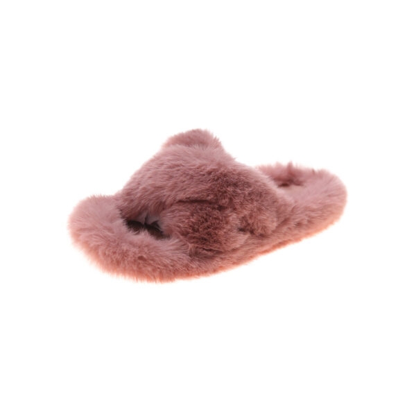 Pantoufles à cheveux croisés en peluche, chaussures pour intérieur. – Image 6