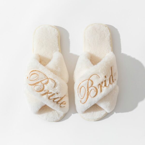 Chaussons croisés, chaussons peluche, pantoufle Bride – Image 10