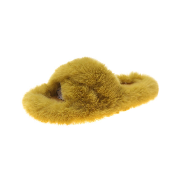 Pantoufles à cheveux croisés en peluche, chaussures pour intérieur. – Image 4