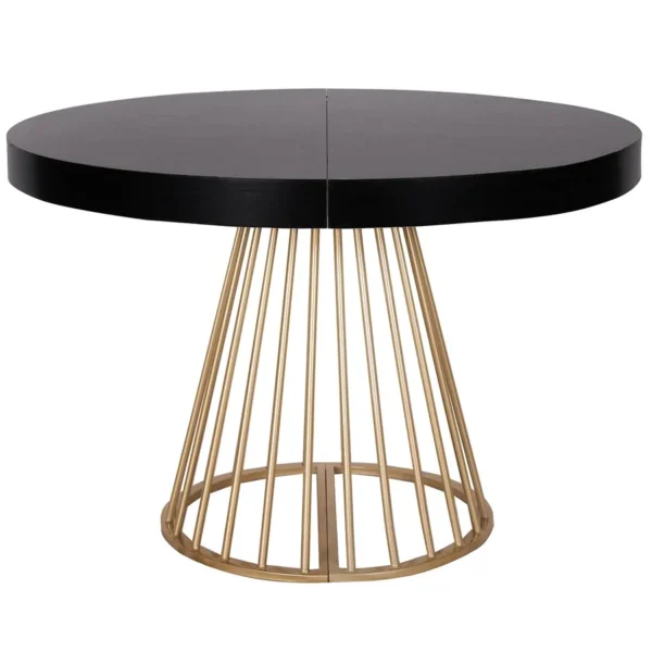 Table à manger extensible Noir avec pieds doré