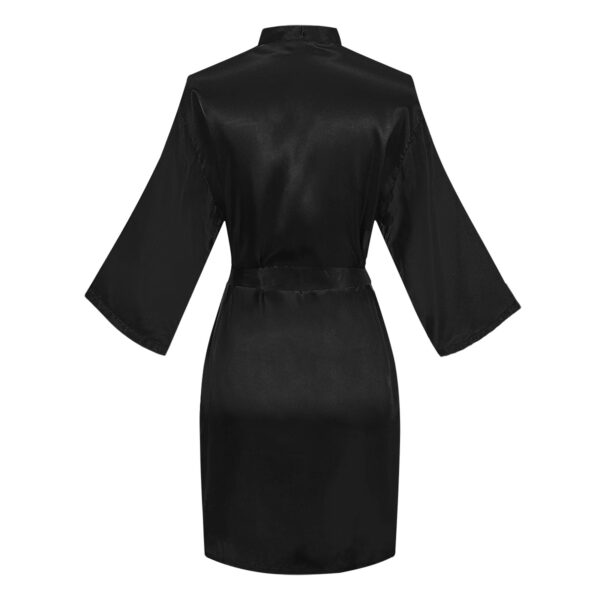 Peignoir noir satiné personnalisé – Image 4