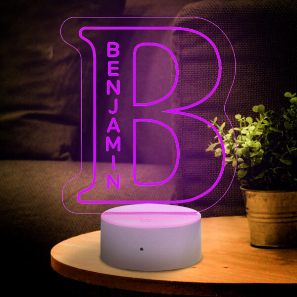 Lampe LED 26 lettres AZ avec nom personnalisé et veilleuse – Image 3