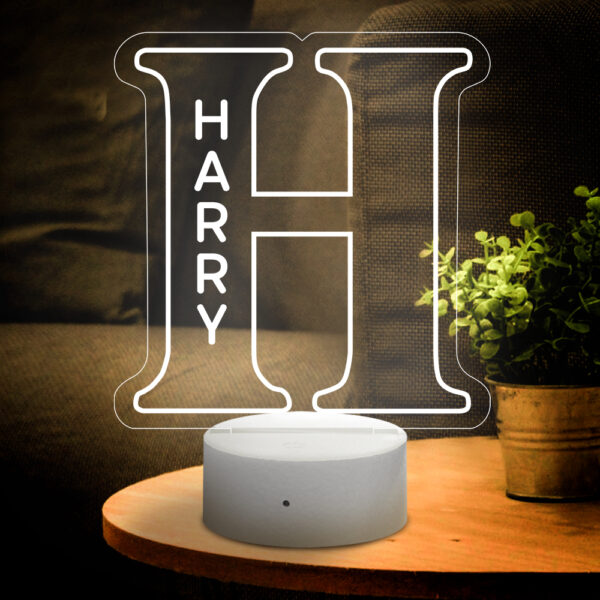 Lampe LED 26 lettres AZ avec nom personnalisé et veilleuse