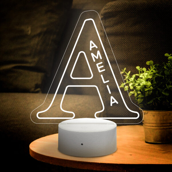 Lampe LED 26 lettres AZ avec nom personnalisé et veilleuse – Image 2