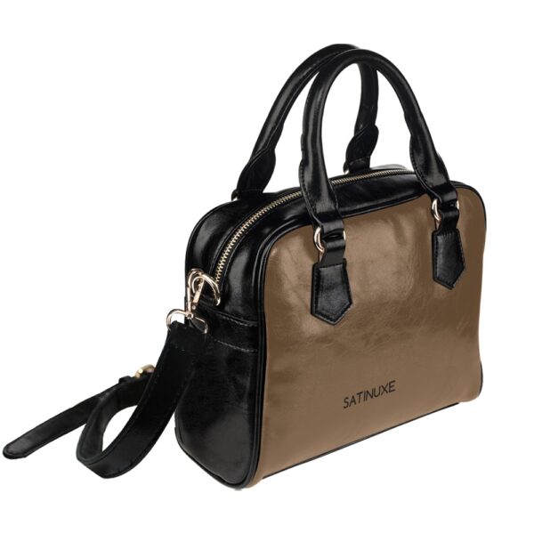 Sac à main à bandoulière Marron noir SATINUXE – Image 2