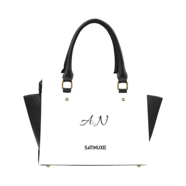 Sac à main blanc et Noir Satinuxe classique personnalisable