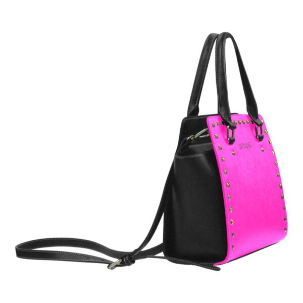 Sac à main Rose Fushia Noir Satinuxe classique – Image 2