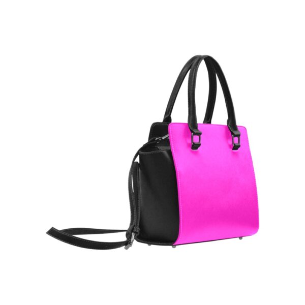 Sac à main Rose Fuchsia Noir Satinuxe classique – Image 4