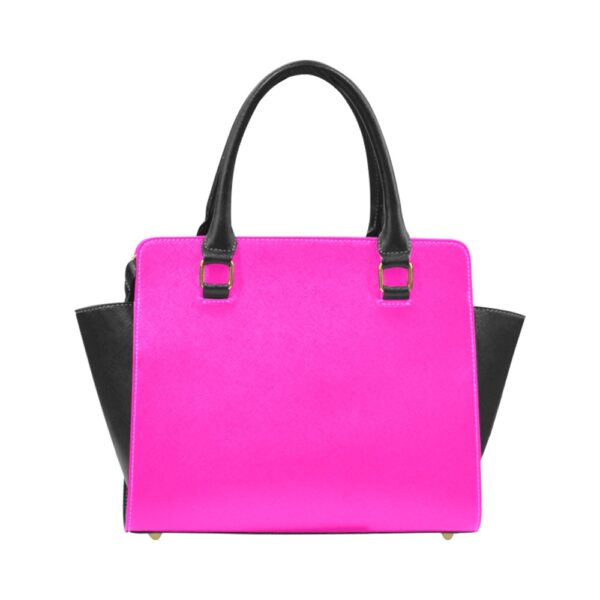 Sac à main Rose Fushia Noir Satinuxe classique – Image 5