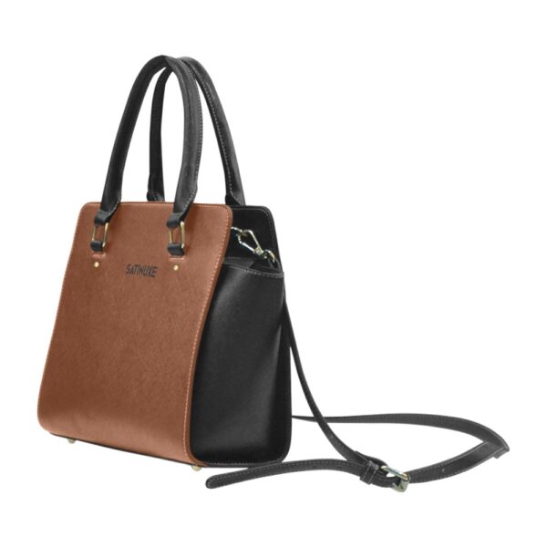 Sac à main Marron Noir Satinuxe classique – Image 3