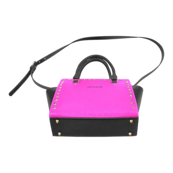 Sac à main Rose Fushia Noir Satinuxe classique – Image 3