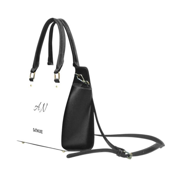 Sac à main blanc et Noir Satinuxe classique personnalisable – Image 3