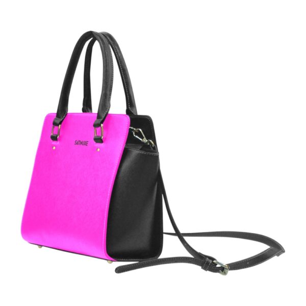 Sac à main Rose Fuchsia Noir Satinuxe classique – Image 3